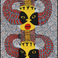 Kapenta Milomo (Finding Patterns in Life), 2014. Acrylic on canvas, 104 x 41cm. (Image courtesy of the artist).