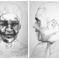 Portrait of My Mum, Portrait of my Dad, 2019. Both Pencil on Paper, 30 x 20cm. (Image courtesy of the artist).