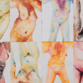 Mitochondrial Eve, 2019. Watercolour on paper, 122 x 82 cm. (Image courtesy of the artist).