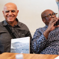 Time of the Writer event with Zakes Mda. Cedric Nunn (Left ) and Zakes Mda ( right).