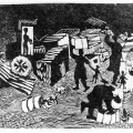 Bulldoze the Blackspot, 1982. Linocut print (Source: Durban Art Gallery)