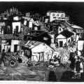 People are living there , 1982.  Linocut print (Source: Durban Art Gallery)