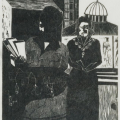 Women Leaders (Dedicated to Mrs Winnie Mandela and all S.A. Women Leaders), 1983. Linocut print, 32 x 28 cm. (Image courtesy of the artist).