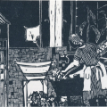 Untitled, 1988.  Linocut print (Source: Bjork, C. Art/images in Southern Africa )