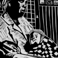 David Hlongwane. Pain in Detention, 1987. Linocut