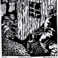 Thabo Magobiyane. Washing Day, 1989. Linocut,