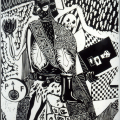Billy Mandindi. Prophecy I, 1985. Lino relief print.