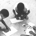 Childrens' art workshop. c. 1985-87. Boschendal, Paarl. (Photo: L Davis)