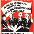 CAP Poster - CAP for RAWU (Retail and Allied Workers' Union), 1984. Silkscreen poster (Source: The Posterbook Collective of the South African History Archive. 1991. Images of Defiance: South African Resistance Posters of the 1980. Braamfontein: Ravan Press)