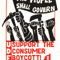 CAP Poster - UDF at CAP, 1985. Silkscreen poster (Source: The Posterbook Collective of the South African History Archive. 1991. Images of Defiance: South African Resistance Posters of the 1980. Braamfontein: Ravan Press)