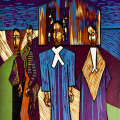 Nigel Martin, Religious Blues, 1991. Woodcut, 40 x 30.4 cm