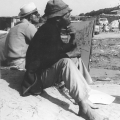 Henry Jordaan (art student) and local resident, 1984. CAP, Chapel Street, Woodstock