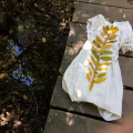 Nature Dress, 2017. Calico and leaf. (Image courtesy of the artist)