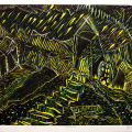 Robin Moodley, Aftermath, 2023. Ink on Fabriano paper (wood cut), 62.1 x 77.8 cm. Photo courtesy Centre for Curating the Archive.