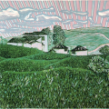 Khulekani Cele, Home Sweet Home, 2025. Linocut print on paper, 35 x 50 cm, edition of 14.