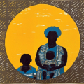 Lonwabo Chonco, Ka Gogo, 2025. Linocut print on paper, 35 x 50 cm, edition of 14.