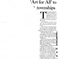 Karen Williams, Cultural workshop will bring 'Art for All' to townships