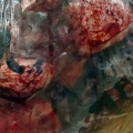 The Dream of the Somnambulist, 2012. Plastic carrier bags, water, coffee, cocoa, sugar, food colorant, cotton cloth and plaster. (Image courtesy of the artist).