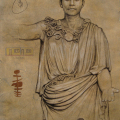 Study for the New Internationalist, 2009. Black and white chalk, pencil, pastels and acrylic on archival paper, 54 x 36.4 cm. (Image courtesy of the artist).