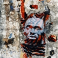 Untitled, 1998-2005. Cement, décollage, burnt bone, ash, silt, paint flakes, photograph, pencil, acrylic on board, 61 x 40 cm. (Image courtesy of the artist).