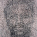 Missing, 1997. Cement, acrylic, lichen and crayon on board, 30 x 43 cm. (Image courtesy of the artist).