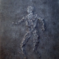 Remember, 1996. Acrylic, burnt bone, coal and bone ash on board, 122 x 93 cm. (Image courtesy of the artist).