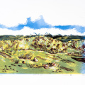 Chelsea Barlow, Retreat View, 2026. Relief print on paper
