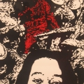 Is It True?, 2007. Silkscreen on glass with hand colouring, 30 x 21 cm. (Image courtesy of the artist).