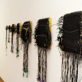 Fractals, 2015. Installation with computer cables and wood. Dimensions variable. (Image courtesy of the artist).