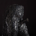 Narcisurfing Netizenship (detail), 2015. Computer keys, cables, fibreglass and wood. 145 x 110 x 100 cm (Image courtesy of the artist).