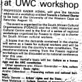 Professor to speak at UWC workshop