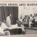 Funda Seminar (From left) Steven Sack. Matsemela Manaka and Motsumi Makhene, attending a seminar in the Art Centre. Image courtesy of Funda Community College Facebook page, posted January 9 2020.