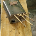 Blik'n Snaar, 1985. Oil tin, bamboo, animal gut strings and wood (Photo: Jurie Senekal)