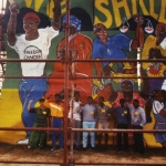 Imvaba mural, Red on Black, Judy Seidman