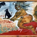 Blood Sucking Vampires. Paint and collage on paper on board, late 1980s/ early 1990s (Collection: M. Pissarra. Photo: MP)
