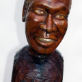 Albert Luthuli, (Nobel laureate series), 2007. Wood, 33.5 cm (h), 2007. Collection: William Humphrey's Art Gallery. Photo: Mario Pissarra.