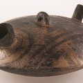 Igudu (water pipe), 2013. Smoked terracotta and slip decoration. 7.8 x 18 cm (Image courtesy of Durban Art Gallery)