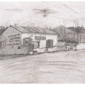 The Village Inn, Nieu Bethesda, 2007. Pencil on paper. 41 x 44.5 cm (Image courtesy of Durban Art Gallery)