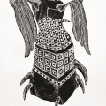 Gabi Nkosi 'Angel of the Morning', 2013. Linocut. 64.7 x 48 cm (Image courtesy of Durban Art Gallery)