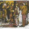 Single File, 2011. Monoprint on paper. 15.5 x 18.5 cm (Image courtesy of Durban Art Gallery)