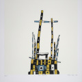 The Shrine (from Nukain Mabazo series), 2013. Three colour chine colle lithograph. 50 x 43 cm (Photo courtesy of The Artists' Press)