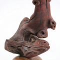 Fish Man, 2012. Blue gum wood and brass tacks. 39 x 27 x 19 cm (Image courtesy of Durban Art Gallery)