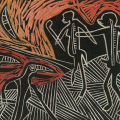 Moon Dance (from Song of Msinga series), 2012. Wood panel. 19 x 28 cm (Image courtesy of Durban Art Gallery)