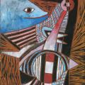 Going Fishing (from Song of Msinga series), 2012. Wood panel. 28 x 19 cm (Image courtesy of Durban Art Gallery)