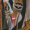 Young Boy's Dream (from Song of Msinga series), 2012. Wood panel. 28 x 19 cm (Image courtesy of Durban Art Gallery)