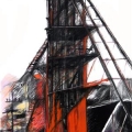 Headgear: 6 meters under, 2008. Mixed media on cotton (Photo: Courtesy of Jeannette Unite) rag archival paper, 245 x 125 cm 