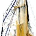 Headgear: Gold shaft, 2008. Mixed media on cotton rag archival paper, 245 x 125 cm (Photo: Courtesy of Jeannette Unite)