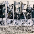 Earthscars: Text response, 2004. Mixed media drawing on cotton paper, 110 x 69 cm (Photo: Courtesy of Jeannette Unite)