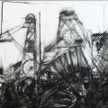 Headgear: What is above is below. Charcoal on corton rag archival