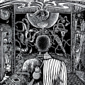 Dual Path of an African 1992 - Linocut - 1st published as book cover titled RELIGION and SOCIETY ISBN 99916-2-007-9